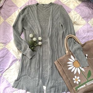 Sage Long Knit Cardigan